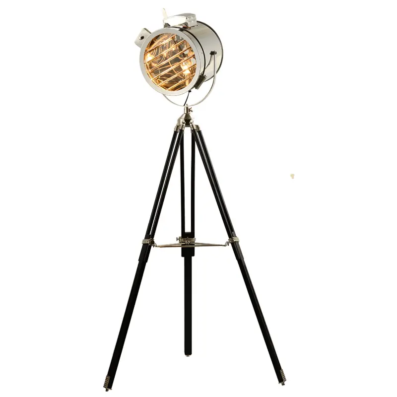 Zhongshan Moderne Industriële Vintage Indoor Staande Lamp Houten Statief Floor Lamp Voor Woonkamer Kantoor Decor