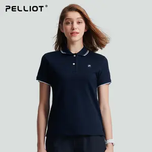 Camiseta polo feminina de marca, venda quente, para mulheres, rosa e branco, pulôver, camiseta curta