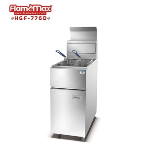 Machines de cuisine commerciales à <span class=keywords><strong>2</strong></span> réservoirs et 4 paniers Équipement Friteuse à gaz gpl avec armoire