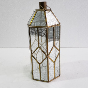 Set of 2 Popular Geometric Round Terrarium <strong>Brass</strong> Copper Frame Mercury Glass <strong>Candle</strong> <strong>Holder</strong> - Product Image 3