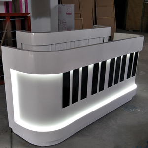 <strong>High</strong> End <strong>White</strong> Table New Wooden Counter Office Reception <strong>Desk</strong> Modern - Product Image 1