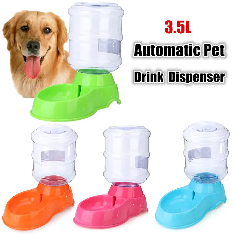 Hund Welpe Katze Haustier Automatic Feeder Dispenser Mahlzeit Tablett Tier Wasser flasche Food Bowl