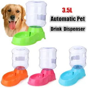 Dispensador automático de comida para perros, cachorros y gatos, bandeja de comida, botella de agua para animales