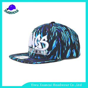2017 xuancui conception à la mode bouffée broderie plat brim floral tie dye <span class=keywords><strong>snapback</strong></span> femmes cap gros - Product Image 1