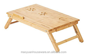 Folding <strong>Bamboo</strong> Laptop <strong>Table</strong> Natural Laptop Desk Commercial Furniture Folding <strong>Bamboo</strong> Laptop <strong>Table</strong> With Cup Holder and Drawer - Product Image 2