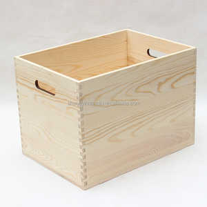 Grande caisse de rangement en bois boîte en bois personnalisée avec poignée boîte de rangement en bois - Product Image 2