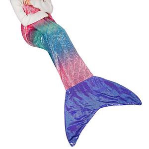 En gros chaud ombre feuille <span class=keywords><strong>de</strong></span> fête d'impression couleur paillettes violet <span class=keywords><strong>sirène</strong></span> <span class=keywords><strong>queue</strong></span> couverture - Product Image 2
