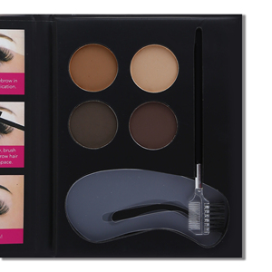 Kit de maquillage pour sourcils avec poudre de peinture pour sourcils, gel pour sourcils, rehausseur de sourcils, 4 couleurs, avec miroir, pinceaux de maquillage, pommade pour sourcils, pince à épiler, pochoirs - Product Image 5