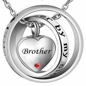 Collar tallado forever in my heart, colgante de urna de cremación <span class=keywords><strong>para</strong></span> Brother, piedra de nacimiento - Product Image 4