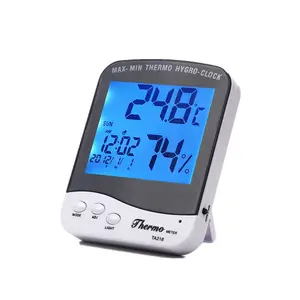 即时读取电子湿度计面板大数字室内LED数字温度计，带时钟温度湿度计