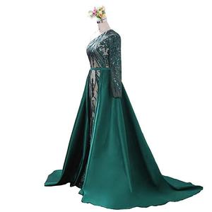 Da donna di lusso <span class=keywords><strong>verde</strong></span> <span class=keywords><strong>smeraldo</strong></span> abiti da sposa a maniche lunghe da sposa sirena formale Maxi <span class=keywords><strong>abito</strong></span> da ballo con paillettes <span class=keywords><strong>abito</strong></span> da sera stretto - Product Image 3