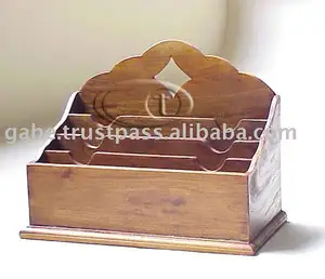 Boîte aux lettres en bois de palissandre massif poli avec finition personnalisable, artisanat indonésien, pour cadeaux d'affaires, accessoires de bureau - Product Image 1