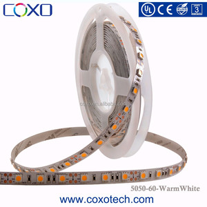CE UL 60 leds/<span class=keywords><strong>m</strong></span> de Alta CRI 80 Blanco Cálido smd 5050 Tira Llevada Flexible - Product Image 1