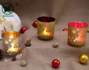 クリスマスデビッドの鹿の水星ガラスの奉納品キャンドルカップキャンドルホルダー