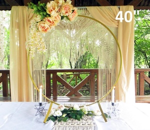 Caldo di Vendita di Cerimonia Nuziale del fiore archi rotondo di metallo Supporto arco Floreale del cerchio da tavolo centrotavola per la tavola di nozze centrotavola decorazioni - Product Image 4