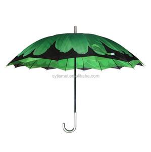 23 ''* 16 K paraguas bastón de Dos capas de tela de la flor verde - Product Image 1