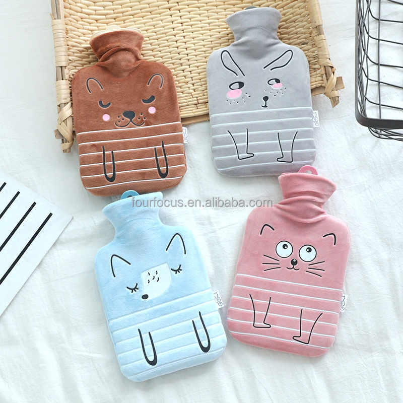 Премиум классическая резиновая бутылка для горячей воды/милый вязаный чехол