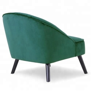 Luxury Hotel Big Armchair with Wood Legs <strong>Green</strong> Velvet <strong>Accent</strong> <strong>Chair</strong> - Product Image 2
