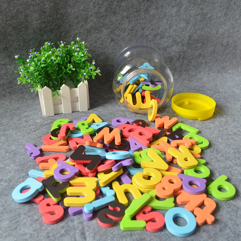 Ímãs de borracha magnéticos, geladeira, alfabeto espanhol eva, espuma, jogar, esteira para crianças, acrílico, letra do alfabeto
