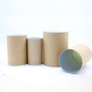 Caja redonda con logotipo personalizado impreso, tubo de Papel Kraft de grado alimenticio, embalaje de tuercas, tubo de cartón