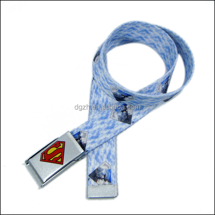 Металлическая пряжка сублимационный Супер Мужской логотип модный полиэфирный тканевый ремень для мальчика