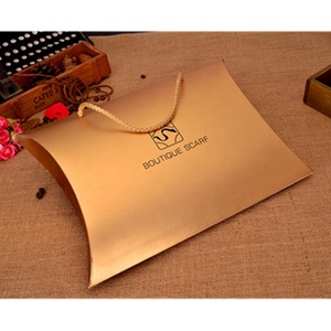 WLT5-2-26 Mùa Đông Khăn Choàng Bao Bì Hộp Giấy Với Tay Cầm Dây Thừng, Sang Trọng Vàng Kim Loại Giấy Gối Box Đối Với Khăn Bao Bì - Product Image 3