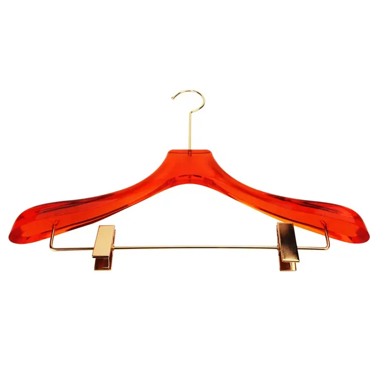 Multifunctional Acrylic Clothes Hanger for Suit/ Pants/Dress with 360 Degree Chrome Swivel Hook and Clips