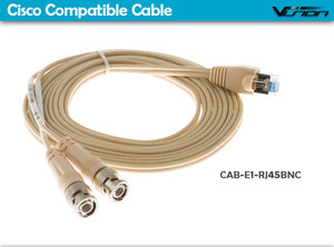 Câble Cisc0 CAB-<span class=keywords><strong>E1</strong></span>-RJ45BNC As5300 <span class=keywords><strong>E1</strong></span> <span class=keywords><strong>RJ45</strong></span> vers double BNC (non équilibré) - Product Image 4