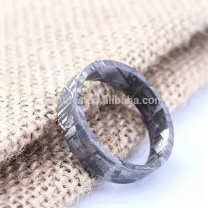 Meteorite Ring Gentdes Jewelry 8mm Real Gibeon Meteorite Band Factory Wholesale Custom Meteorite Ring