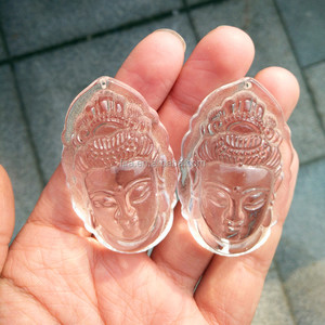 Natural <strong>Clear</strong> <strong>Quartz</strong> Buddha Crystal Pendant Guanyin Carving <strong>Necklace</strong> for Gift - Product Image 2