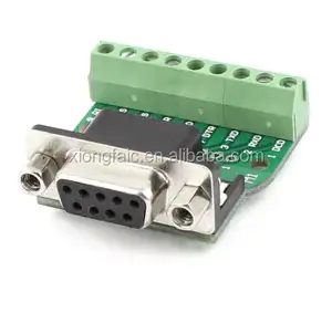 DB9 RS232 seriale al terminale femmina adattatore connettore Breakout Board nero + verde