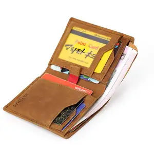 Promotion Cheap RFID Blocking Slim Billfold Genuine Leather Wallets With LOGO