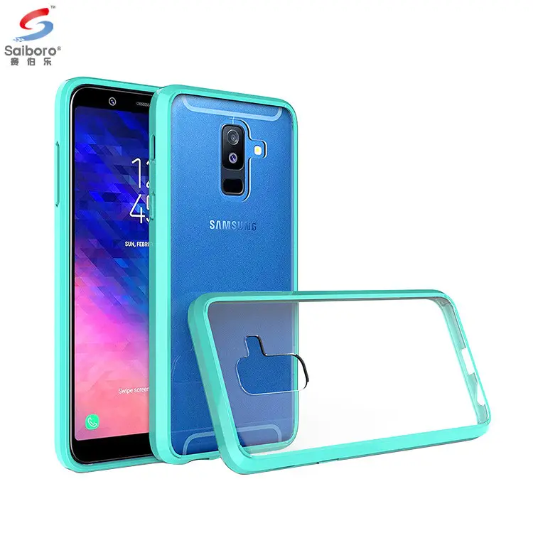 Saiboro Shockproof Acrylic Transparent Back Phone Case For Samsung Galaxy A6 2018 cover