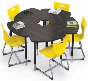 Ideal Configurable Classroom System Combination Student Desks With Hpl Board, Ergonomic Comfortable School furniture/