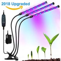 Lampe de culture LED à 3 têtes en gros avec minuterie et modes de gradation |   Lampe à pince à spectre complet pour plantes d'intérieur