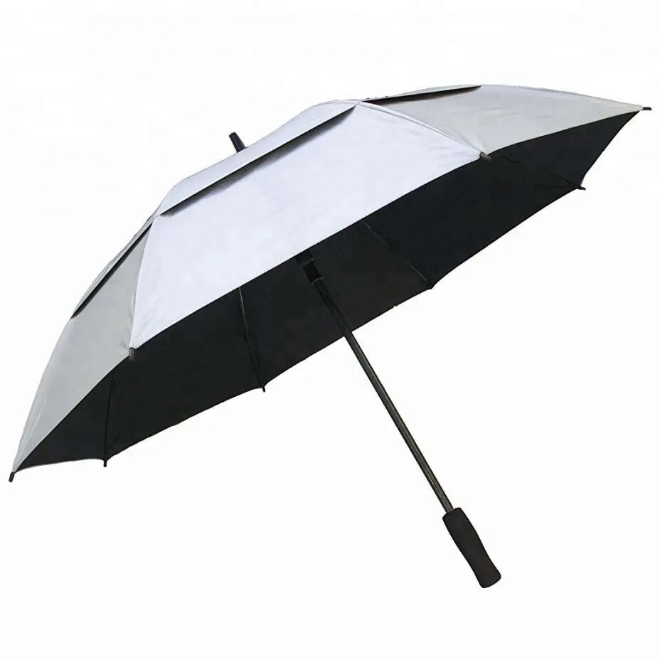 27 "Auto Ouvert Cadeaux Promotionnels De Haute Qualité Argent Top Anti-uv Parapluie de Golf