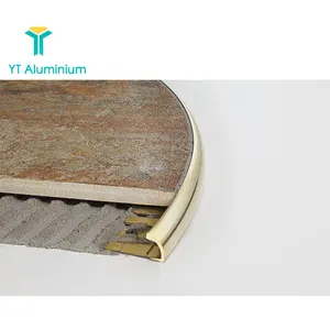 Moldura de suelo Flexible de aluminio, moldura de borde de azulejo de piso curvo para tiras de transición de pisos laminados