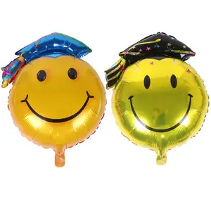 Düzensiz şekilli doktor gülümseyen yüz çin ithalat oyuncaklar karikatür mezunları ödül töreni gülen balon mezuniyet balon