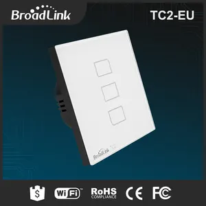 BroadLink TC2 L'UE standard sans fil à distance blanc couleur les plaques d'interrupteur de lumière avec écran tactile en verre