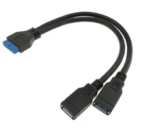 20针至2端口USB3.0前面板适配器电缆