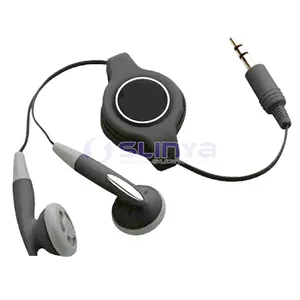 Retractable 3.5mm Earphone Headphone with Customized Sticker Logo