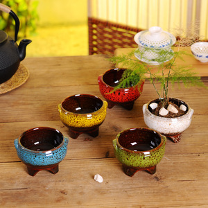 Pots en céramique pour petits bonsaïs, design <span class=keywords><strong>original</strong></span>, nouveaux pots de fleurs de bureau, pots de fleurs décoratifs pour bureau et jardinières - Product Image 2