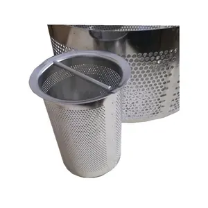 Stainless Steel 3 Inch Perforated Exhaust Filter Tube/perforated Stainless Baffle Tubing/round Filter Perforated Tube