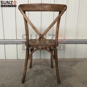 Sillas de Madera de Haya Estilo Vintage Francés con Respaldo Cruzado y Asiento Acolchado - Product Image 4