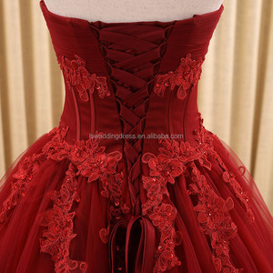RSM66168 escote corazón appliqued cordón del corsé de nuevo vestido de la manera vestido de noche sin tirantes vestido de noche - Product Image 3
