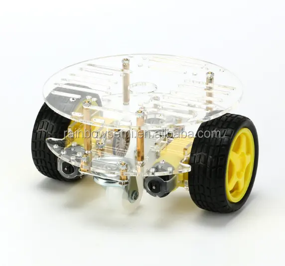 2WD Round Double-Deck Smart Robot Car Chassis DIY Kit