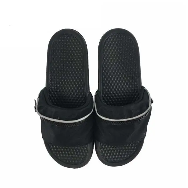 Greatshoe High Quality Low Price Black EVA Sole Zipper Pocket Man Slide Sandals New Men's Sandal