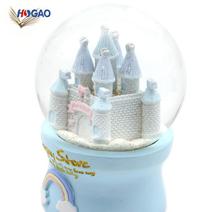 OEM al por mayor artículos <span class=keywords><strong>de</strong></span> decoración del hogar agua <span class=keywords><strong>de</strong></span> la resina glitterdome azul polyresin <span class=keywords><strong>Castillo</strong></span> globo <span class=keywords><strong>de</strong></span> nieve - Product Image 3