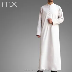 Men Saudi Style Abaya Islamic Clothing Designs From Dubai New Buttoned Thobe 2019