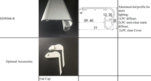Profilé led standard de 1 à 3 mètres, bande lumineuse en aluminium pour le nez des escaliers - Product Image 6